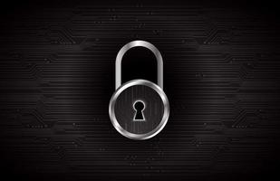 Modern Cybersecurity Technology Background with padlock vector