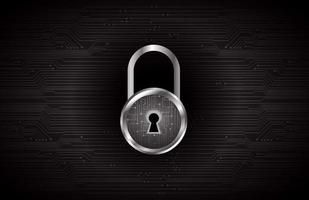 Modern Cybersecurity Technology Background with padlock vector