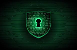 Modern Cybersecurity Technology Background with lock and shield vector