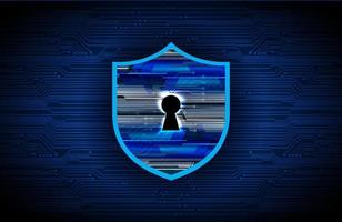 Modern Cybersecurity Technology Background with lock and shield vector