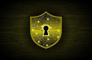 Modern Cybersecurity Technology Background with lock and shield vector