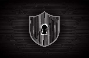 Modern Cybersecurity Technology Background with lock and shield vector