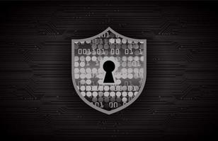 Modern Cybersecurity Technology Background with lock and shield vector