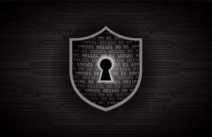 Modern Cybersecurity Technology Background with lock and shield vector