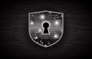 Modern Cybersecurity Technology Background with lock and shield vector