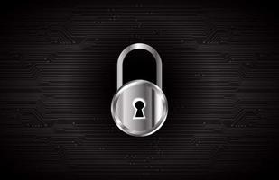 Modern Cybersecurity Technology Background with padlock vector