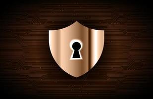 Modern Cybersecurity Technology Background with shield and lock vector