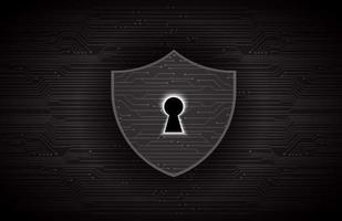 Modern Cybersecurity Technology Background with shield and lock vector