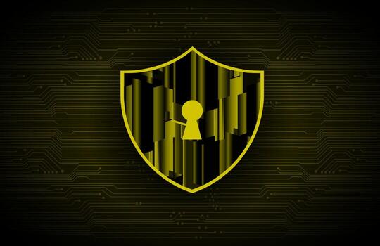 Modern Cybersecurity Technology Background with shield and lock vector