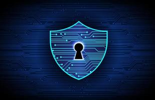 Modern Cybersecurity Technology Background with shield and lock vector