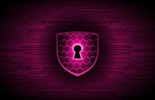 Modern Cybersecurity Technology Background with shield and lock vector