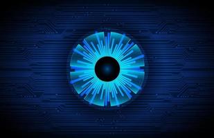Modern Holographic Eye on Technology Background vector