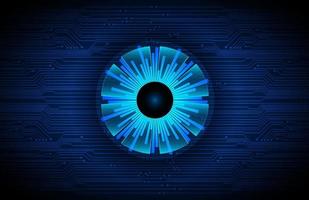 Modern Holographic Eye on Technology Background vector