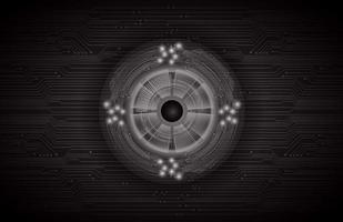 Modern Holographic Eye on Technology Background vector