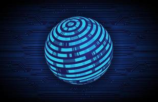Modern Holographic Globe on Technology Background vector