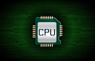 Modern Cybersecurity Technology Background with CPU chip vector