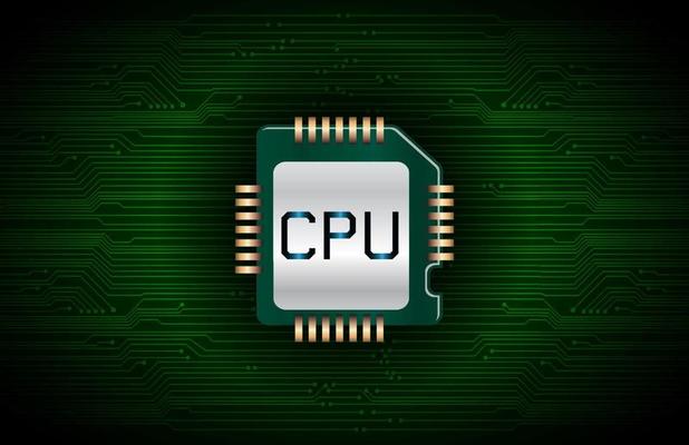 Modern Cybersecurity Technology Background with CPU chip