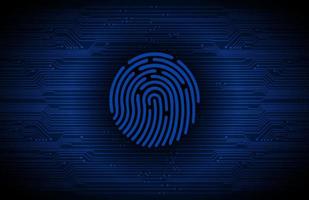 Modern Cybersecurity Technology Background with fingerprint vector