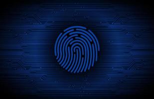 Modern Cybersecurity Technology Background with fingerprint vector