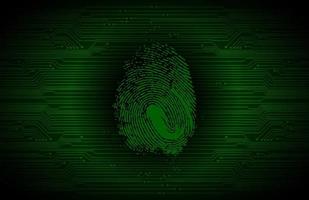 Modern Cybersecurity Technology Background with fingerprint vector