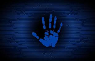 Modern Cybersecurity Technology Background with fingerprint vector