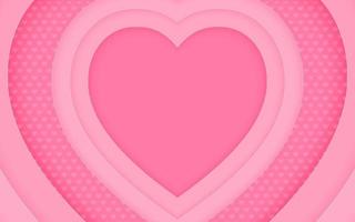 Pink Heart Paper Art Background. Vector Paper Cut illustration. Eps10