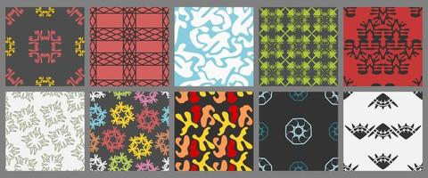 A collection of seamless patterns with abstract themes and high artistic value. Suitable for use on fabrics, book covers, invitations, or walls of homes and offices vector