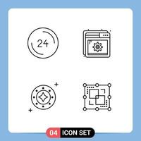 4 Creative Icons Modern Signs and Symbols of anytime cosmos contact optimization shine Editable Vector Design Elements