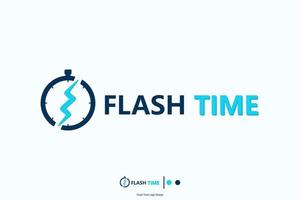 Flash Time Logo Design Mockup Template vector