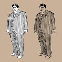 Full man in a pinstripe suit vector