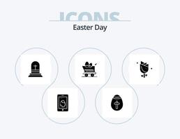 Easter Glyph Icon Pack 5 Icon Design. easter. shopping. celebration. easter. cart vector