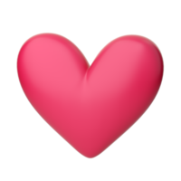 3D-Herz-Symbol. konzept des liebestages, valentinstag, likes, hochzeitsereignis. 3D-Rendering in hoher Qualität isoliert png