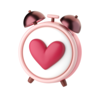 3d clock with hearts icon. png