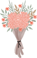 elegante ilustração de buquê de flores em aquarela png