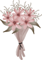 elegante aquarellblumenblumenstraußillustration png