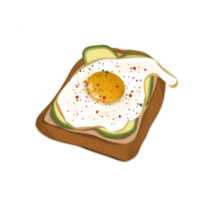 bread with egg and avocado png