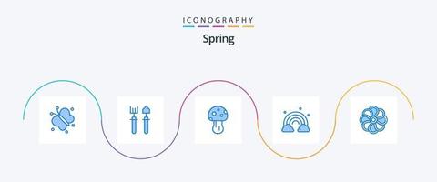 paquete de iconos primavera azul 5 que incluye la naturaleza. onda. hongo. primavera. naturaleza vector