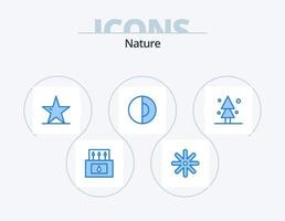 Nature Blue Icon Pack 5 Icon Design. nature. world. leaf. nature. earth vector