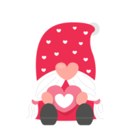 Valentine lady gnomes  holding  heart png