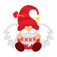 Valentine lady gnomes  holding  heart png