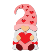 Valentine lady gnomes  holding  heart png