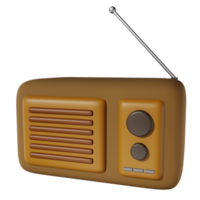 ilustração 3d de rádio isolada em fundo transparente png