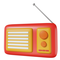 Radio 3d illustrazione isolato su trasparente sfondo png