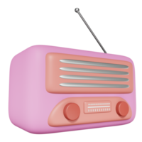 rádio 3d isolado no fundo transparente png