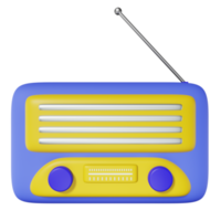 radio 3d isolée sur fond transparent png