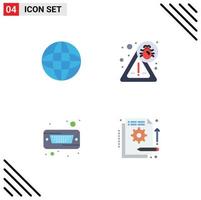 conjunto de 4 iconos modernos de la interfaz de usuario símbolos signos para la automatización de equipos duros seguridad elementos de diseño vectorial editables vector