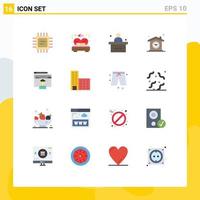 Set of 16 Modern UI Icons Symbols Signs for avatar clock desk time home Editable Pack of Creative Vector Design Elements