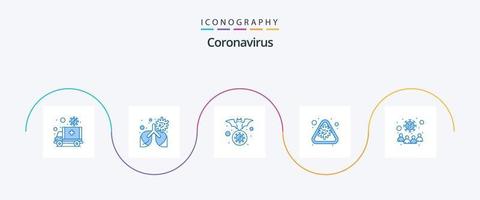Coronavirus Blue 5 Icon Pack Including epidemic. corona. pneumonia. alert. flu vector