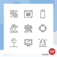 9 Creative Icons Modern Signs and Symbols of placeholder location event corporate energy Editable Vector Design Elements