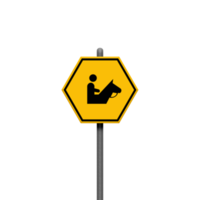 Traffic signs boards on metal stand png